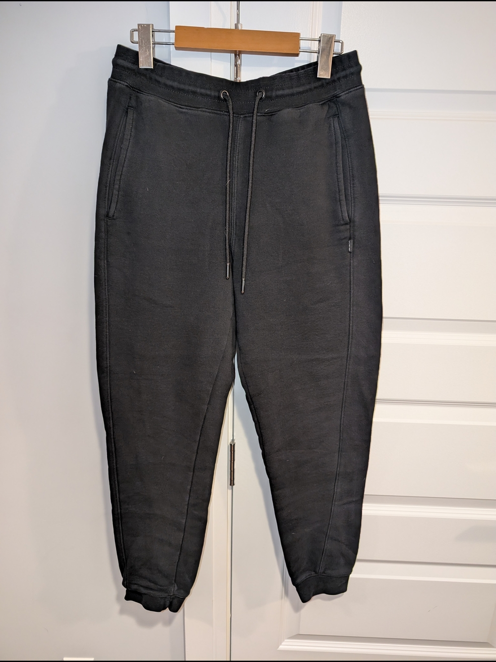 CSG Men's Black Tapered Jogger Sweatpants with Drawstring Waist